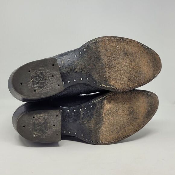 Tony Lama Boots Mens 8.5D Black Leather Western Cowboy Rodeo 8410 - Picture 9 of 11